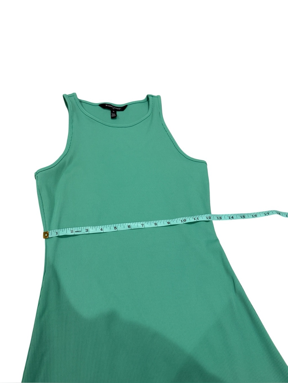 WHBM Forme Rib Sleeveless Midi Dress in Mint Green - Picture 5 of 10